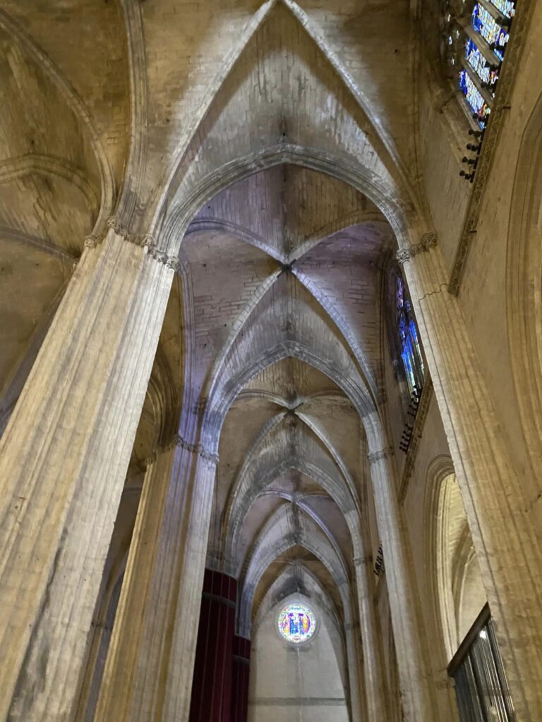 The arches in the Cathedral of Sevilla