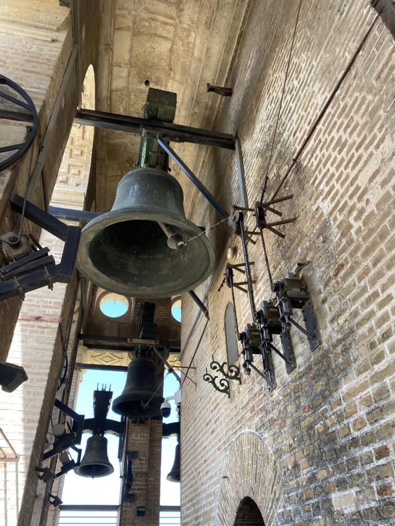 The bell at the top of the bell tower of the Cathedral of Sevilla