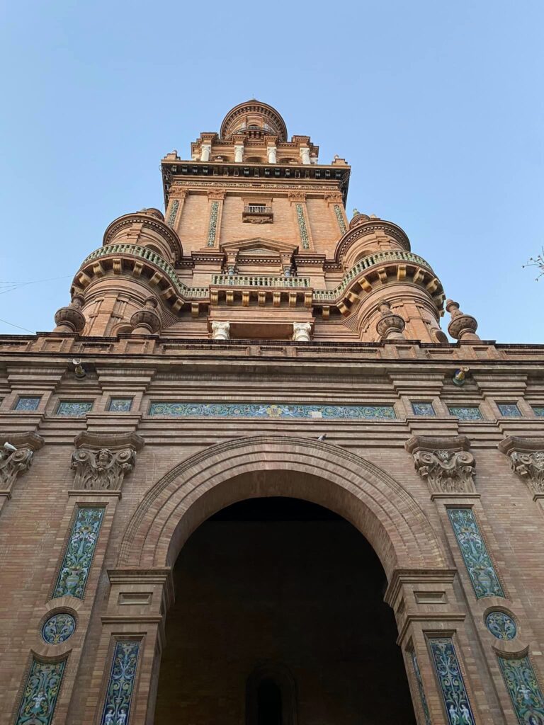 One of the towers at the Plaza de Espana